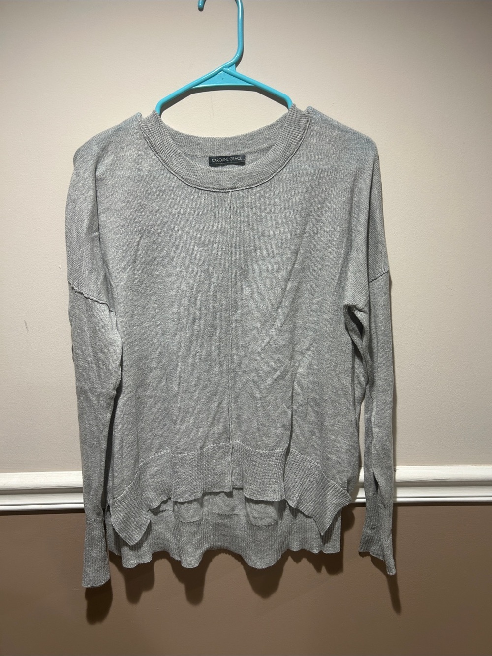 Caroline Grace Light Gray Knit Sweater